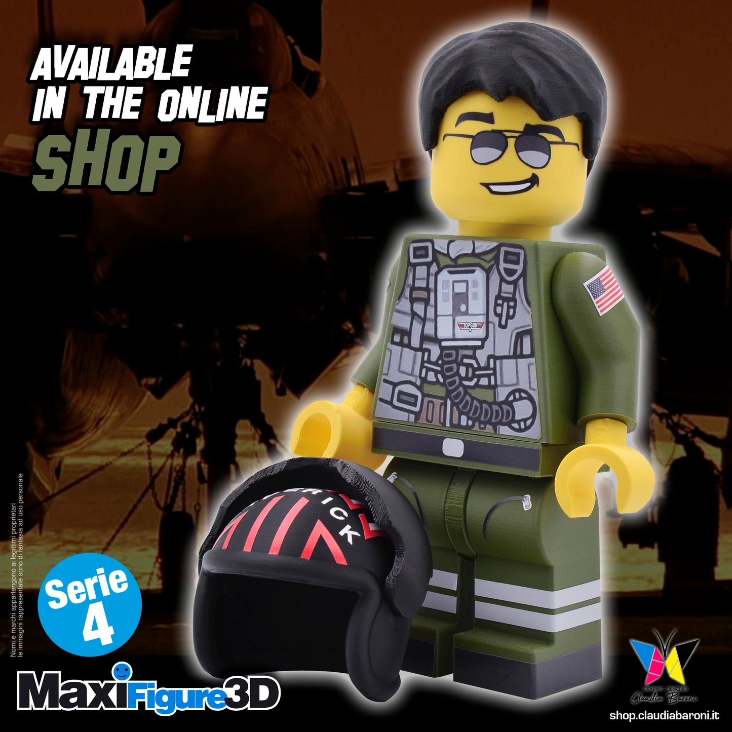 Maxifigura 3d Maverick Top Gun (04 - Serie 4)