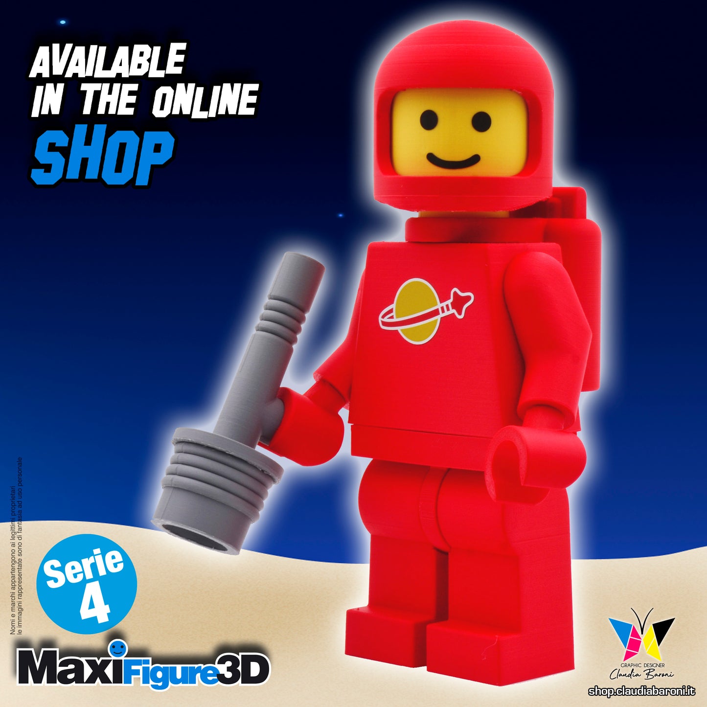 Maxifigura 3d Classic Space Red (02 - Serie 4)