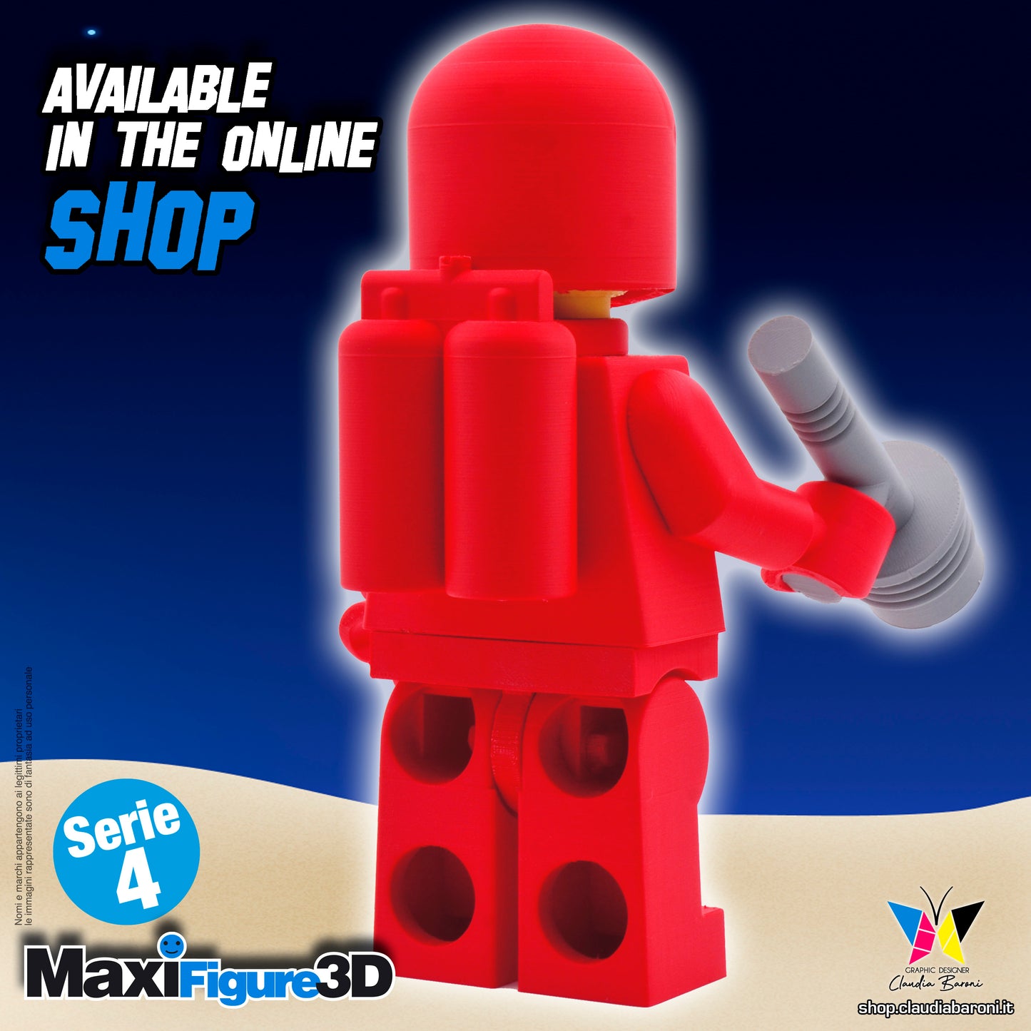 Maxifigura 3d Classic Space Red (02 - Serie 4)