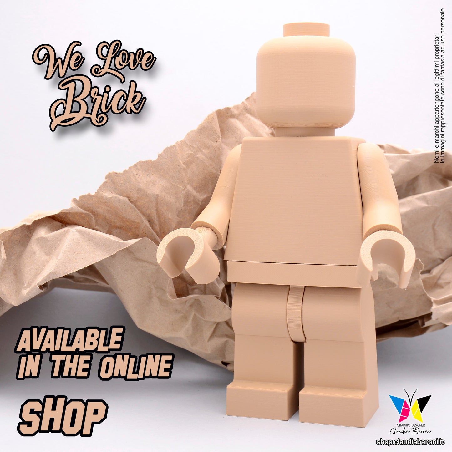 Maxifigura 3d colore legno - We Love Brick