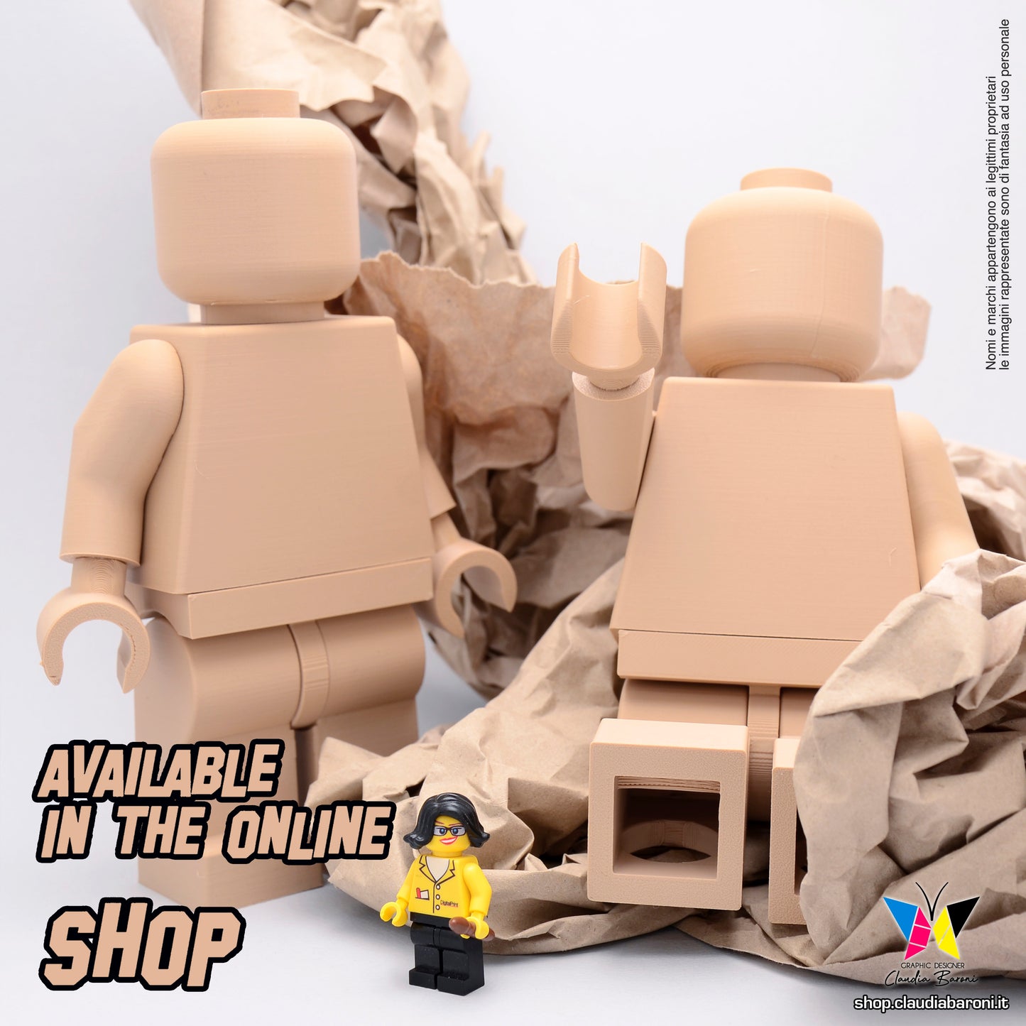 Maxifigura 3d colore legno - We Love Brick