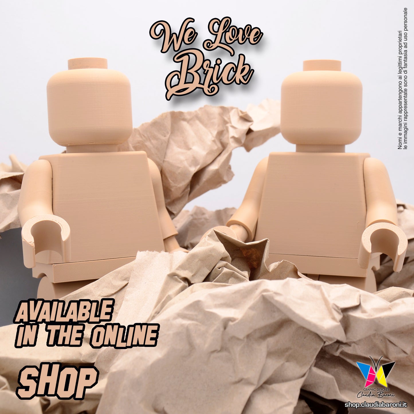 Maxifigura 3d colore legno - We Love Brick