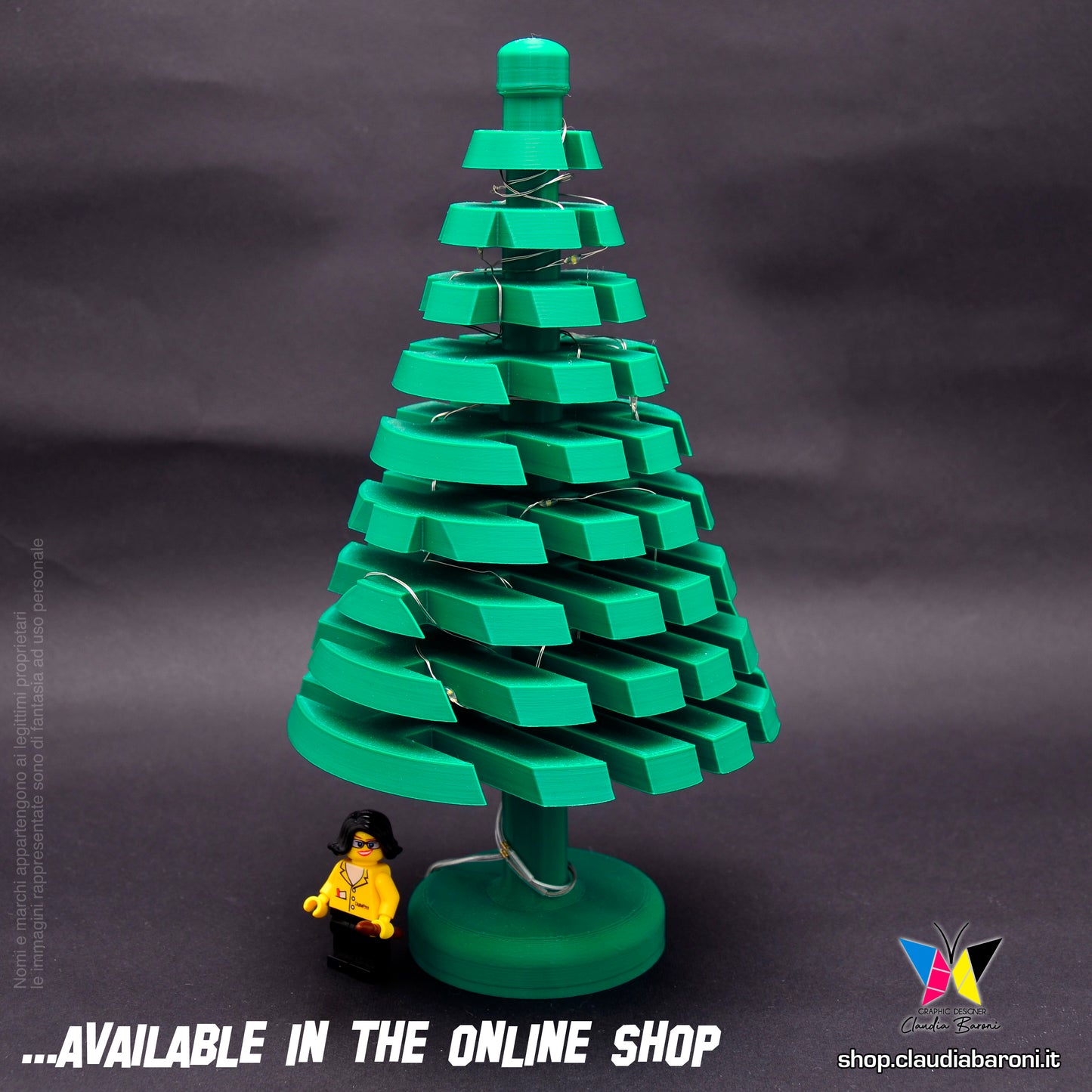 Albero 3d custom Lego® - colore verde