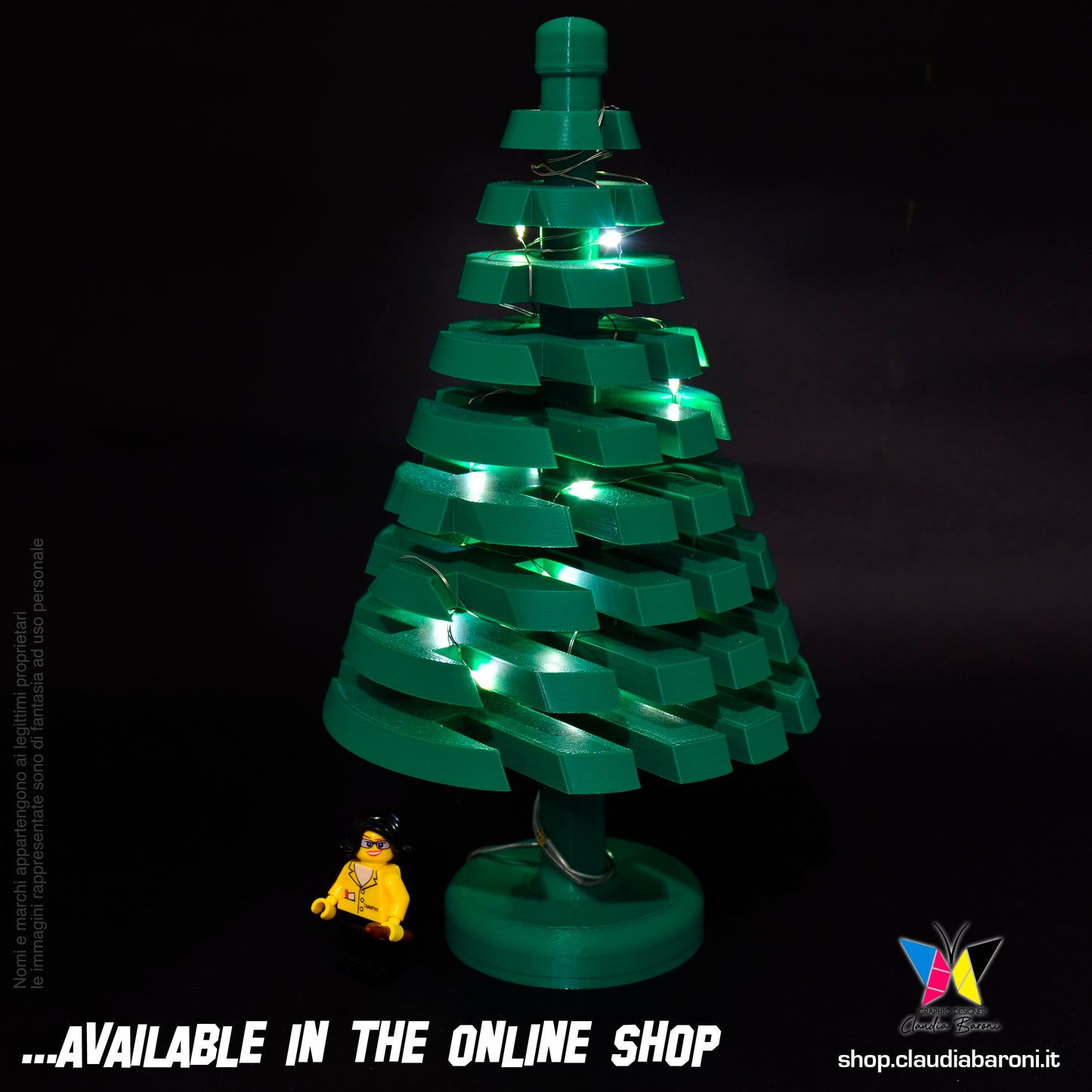 Albero 3d custom Lego® - colore verde