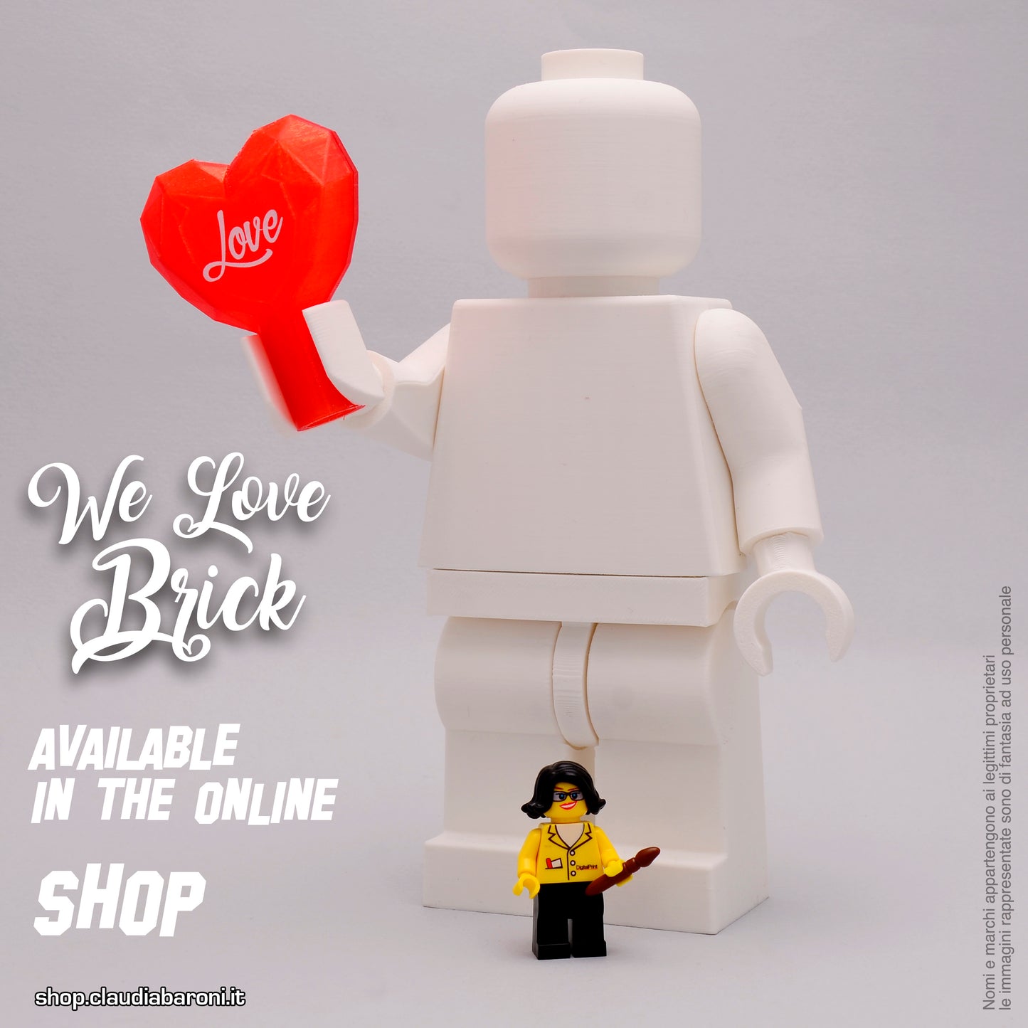 Maxifigura 3d colore Bianco - We Love Brick