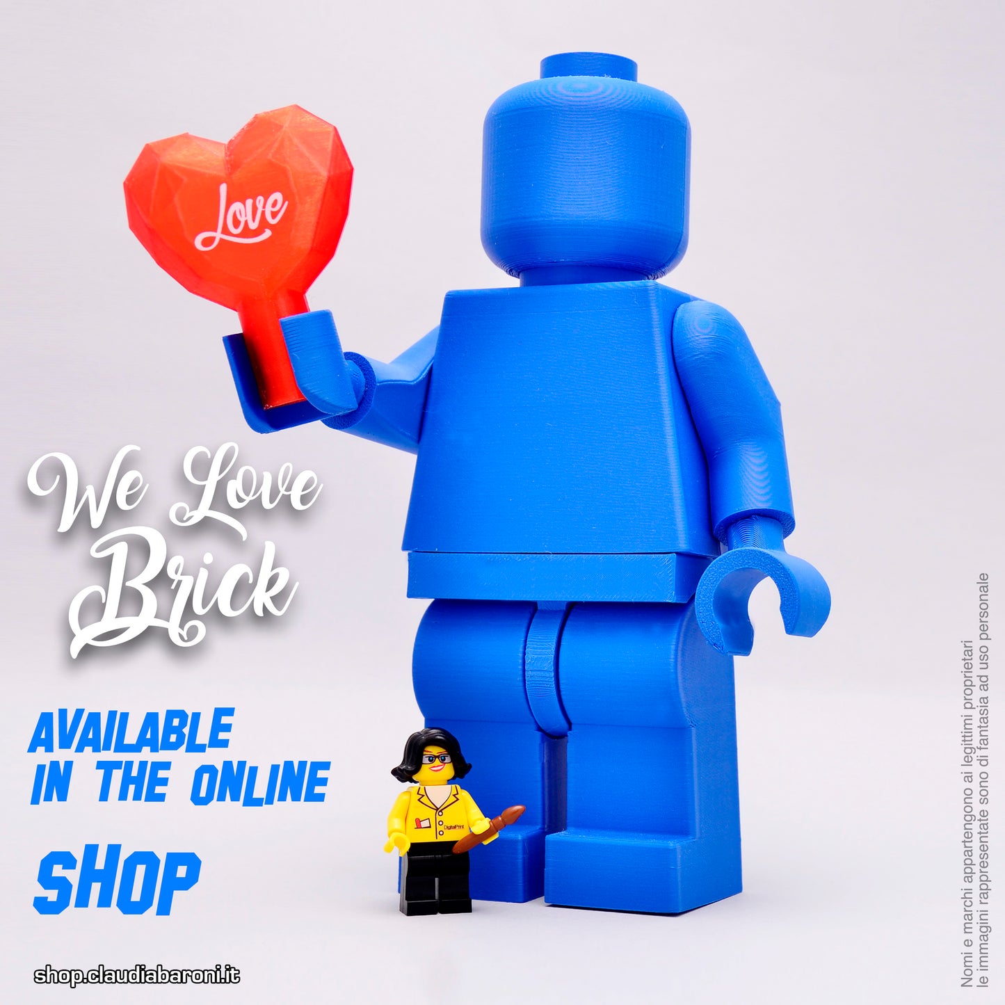 Maxifigura 3d colore Blu - We Love Brick