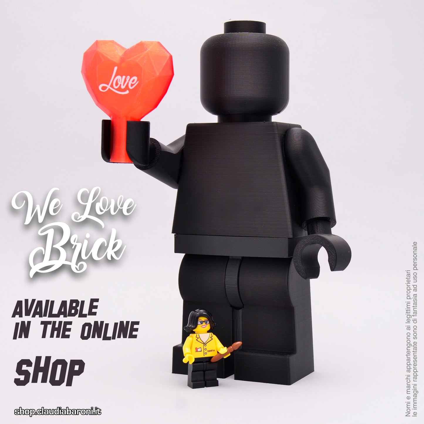 Maxifigura 3d colore Nero - We Love Brick