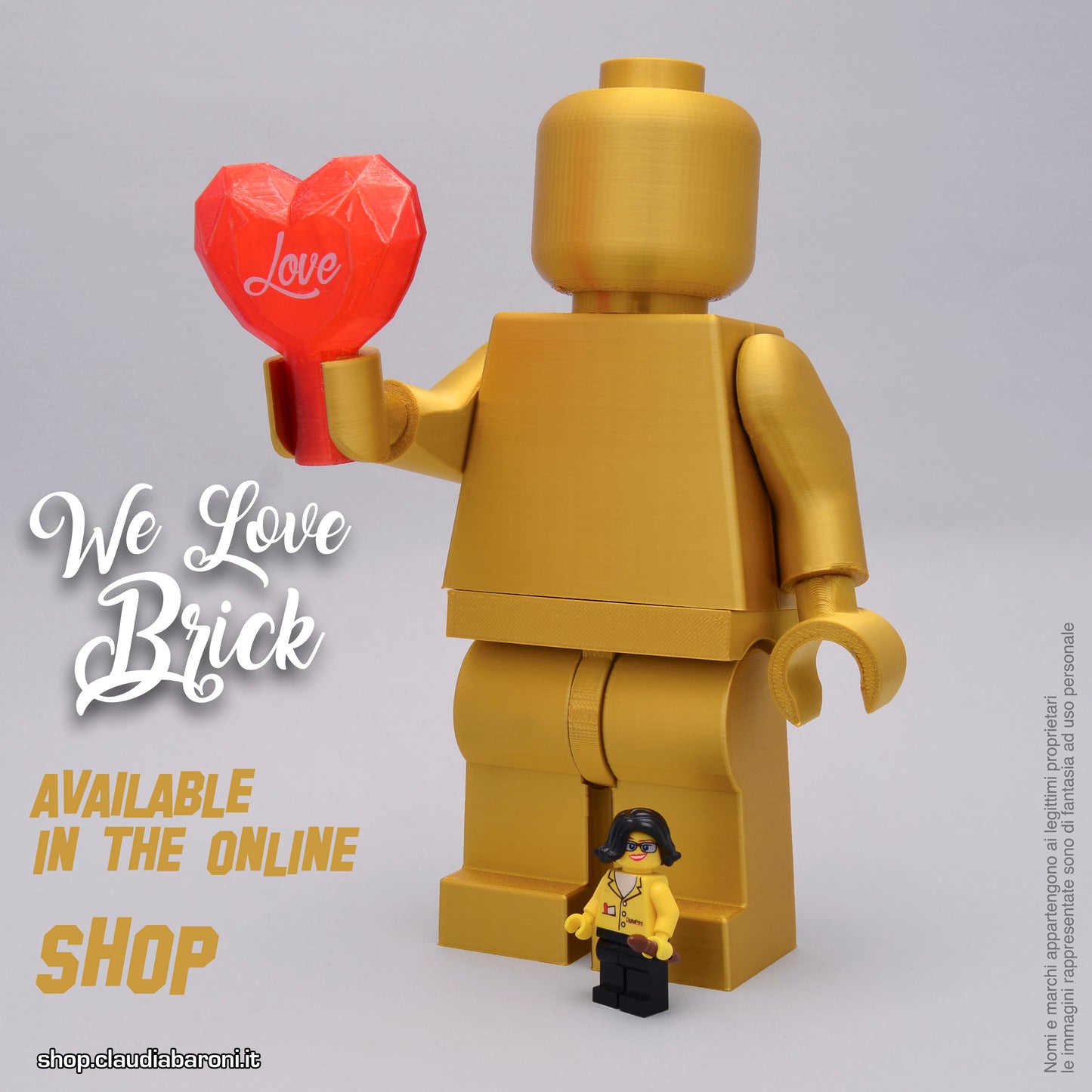 Maxifigura 3d colore Oro - We Love Brick