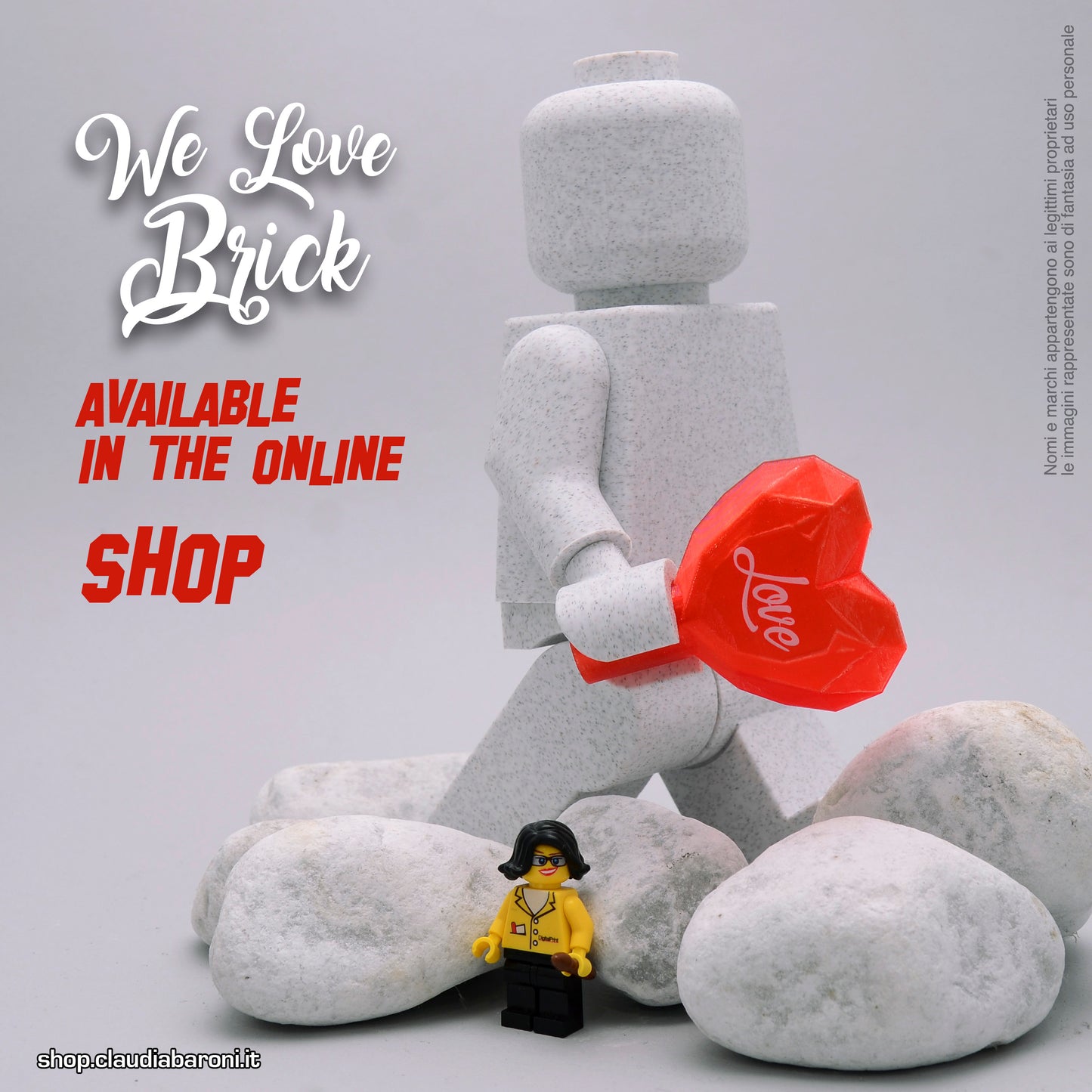 Maxifigura 3d colore pietra - We Love Brick