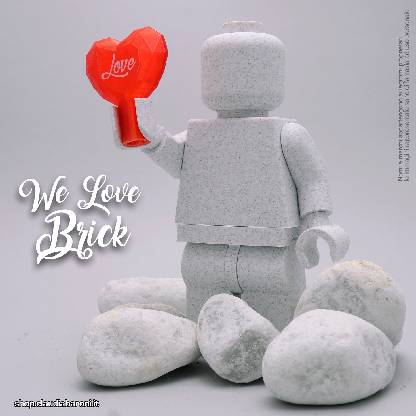 Maxifigura 3d colore pietra - We Love Brick