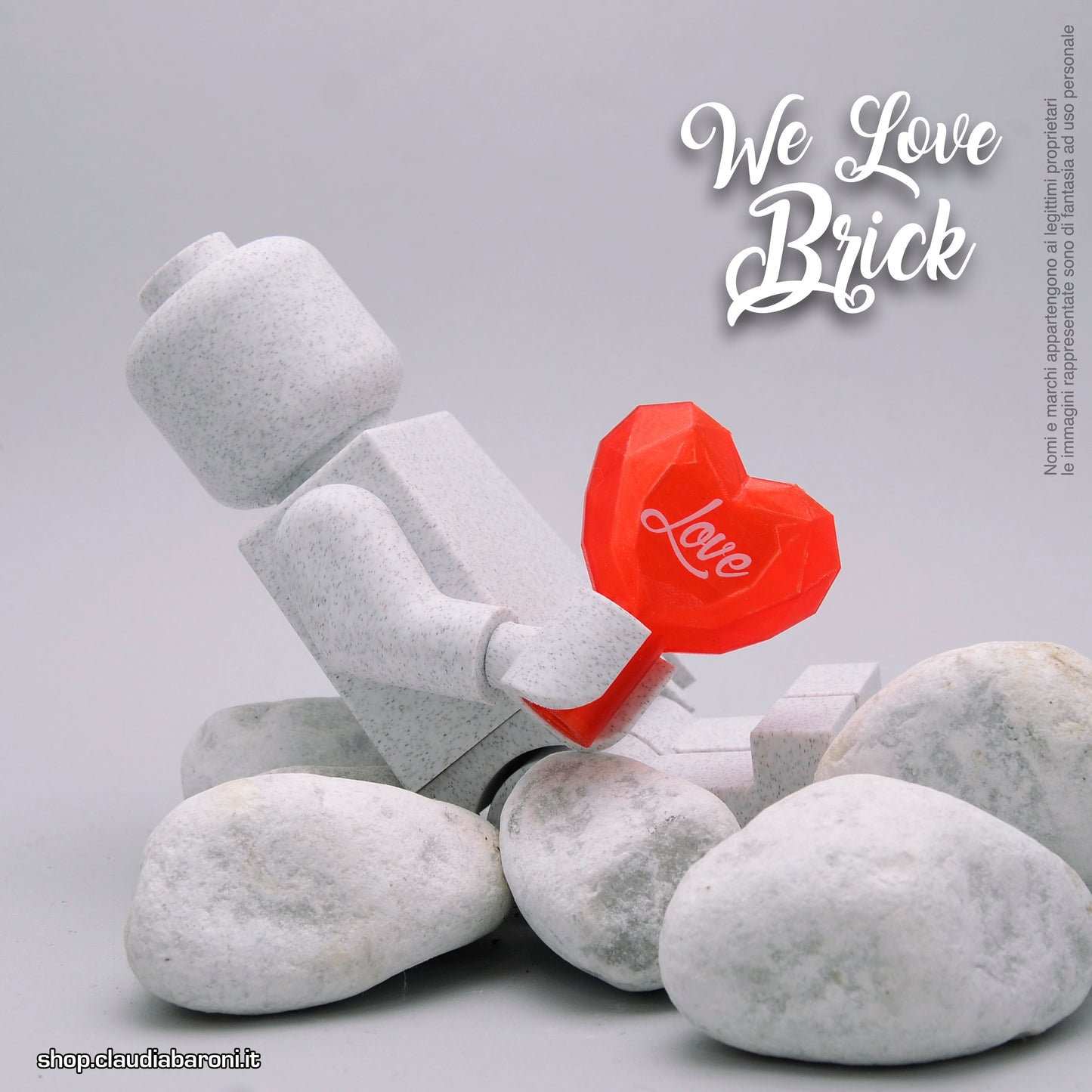 Maxifigura 3d colore pietra - We Love Brick