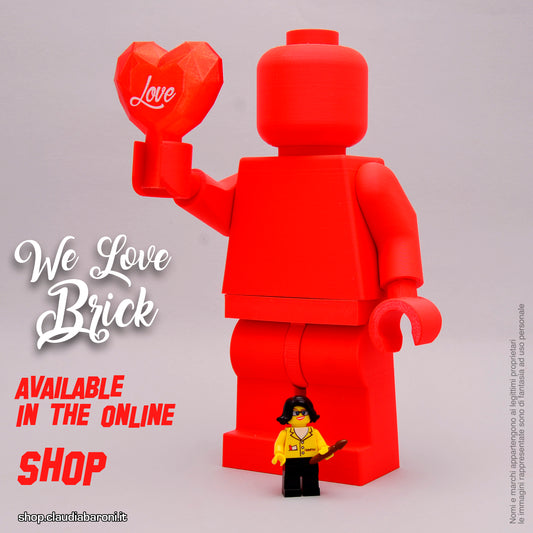 Maxifigura 3d colore Rosso - We Love Brick