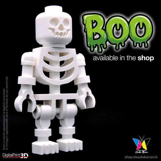 Maxifigura 3d Scheletro colore Bianco (01 - Serie 1)