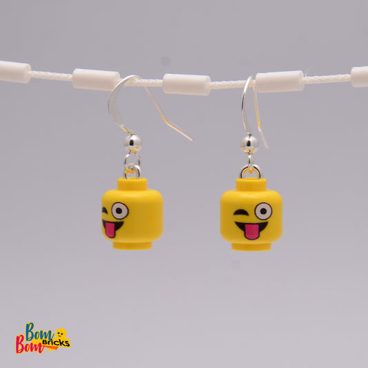 Earrings - tongue smiley