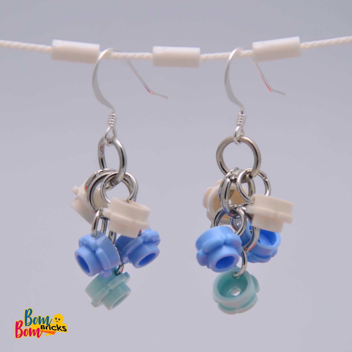 White-blue earrings