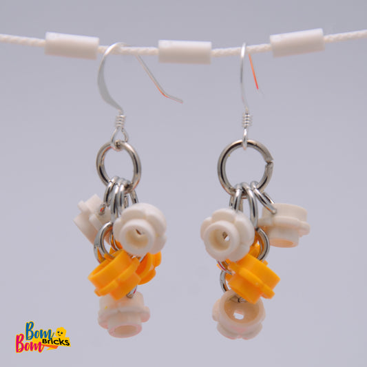 White-yellow earrings