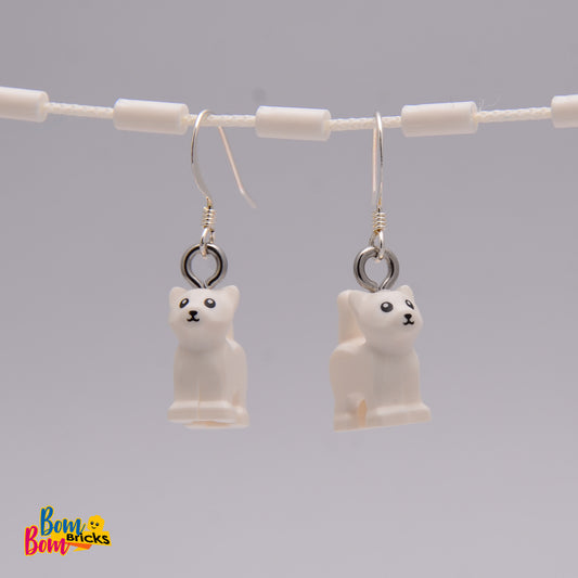 Earrings - white cat