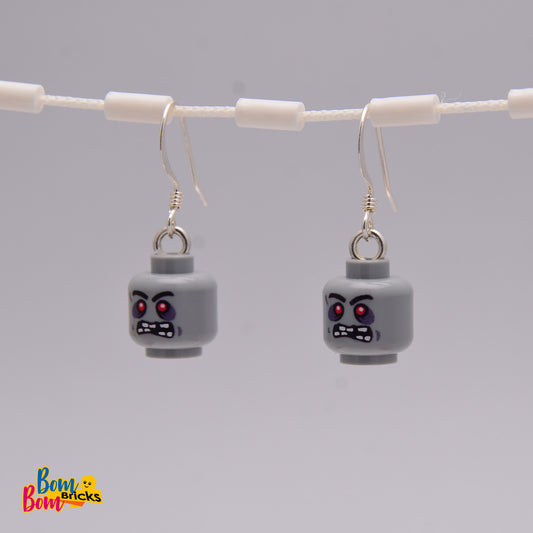 Zombie face earrings