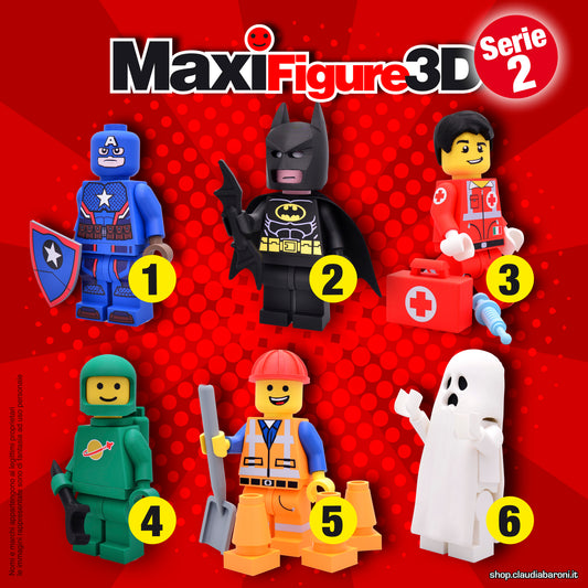 Maxifigure 3d "Serie 2" completa (6 pezzi)