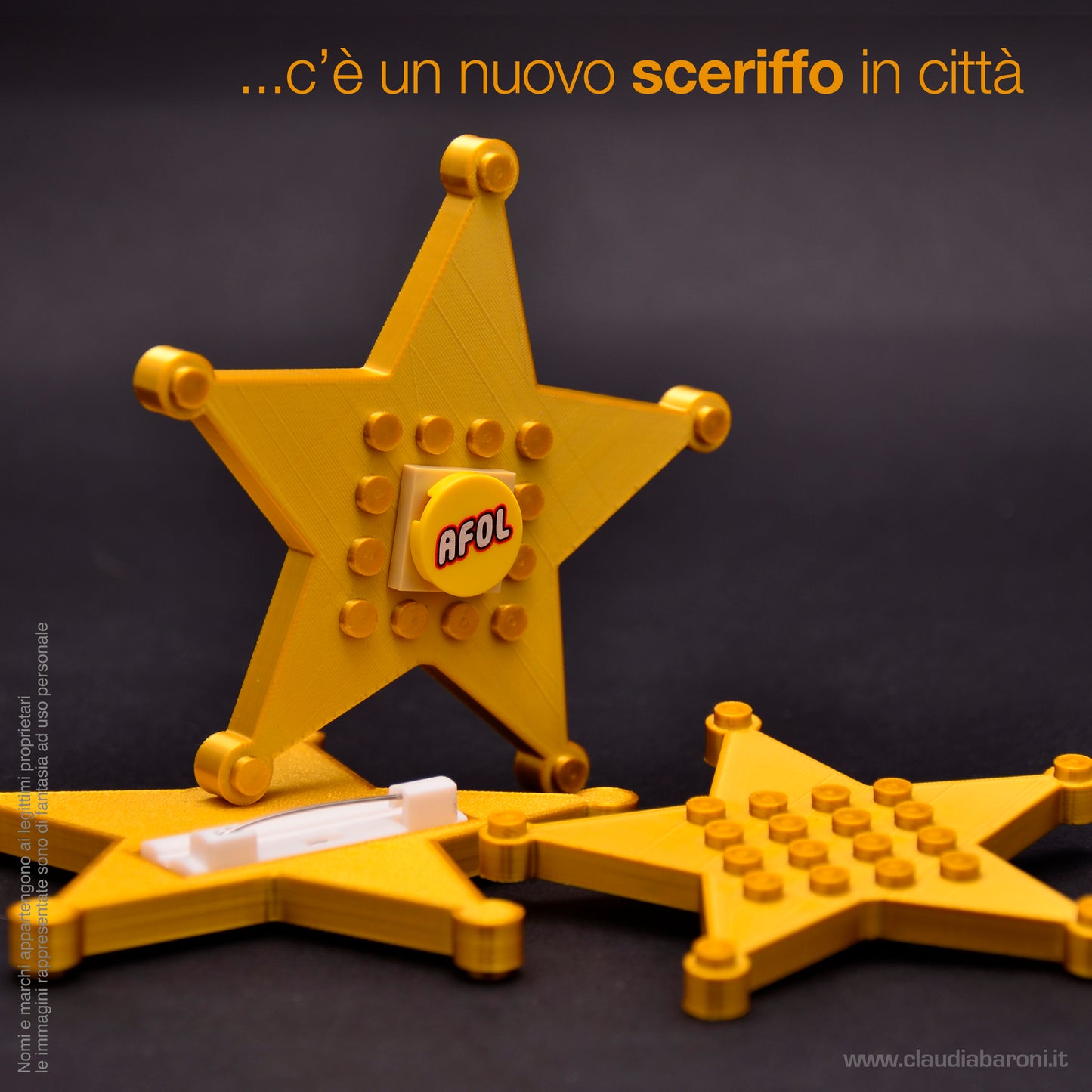 Stella sceriffo con spilla 3d