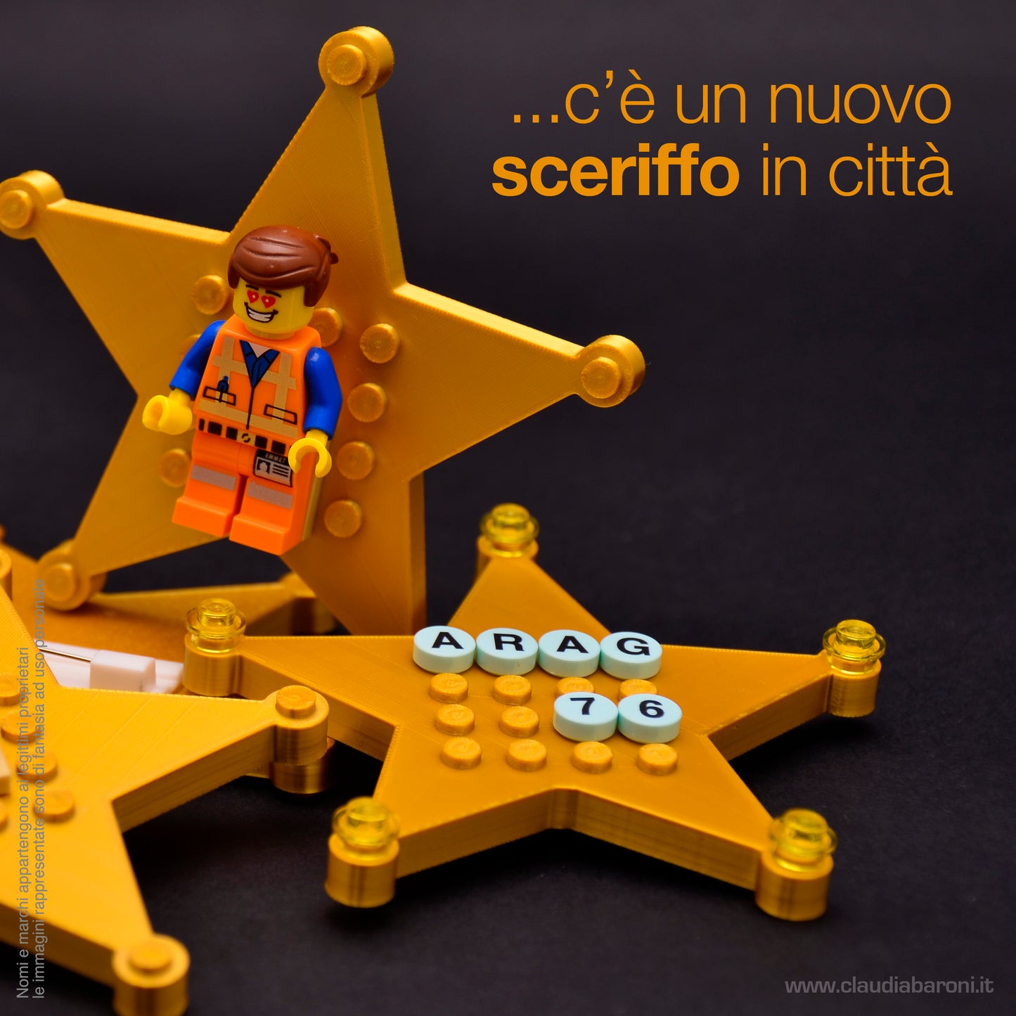 Stella sceriffo con spilla 3d