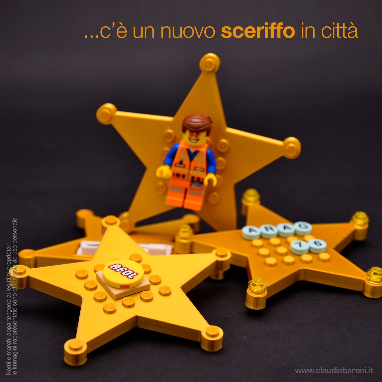 Stella sceriffo con spilla 3d