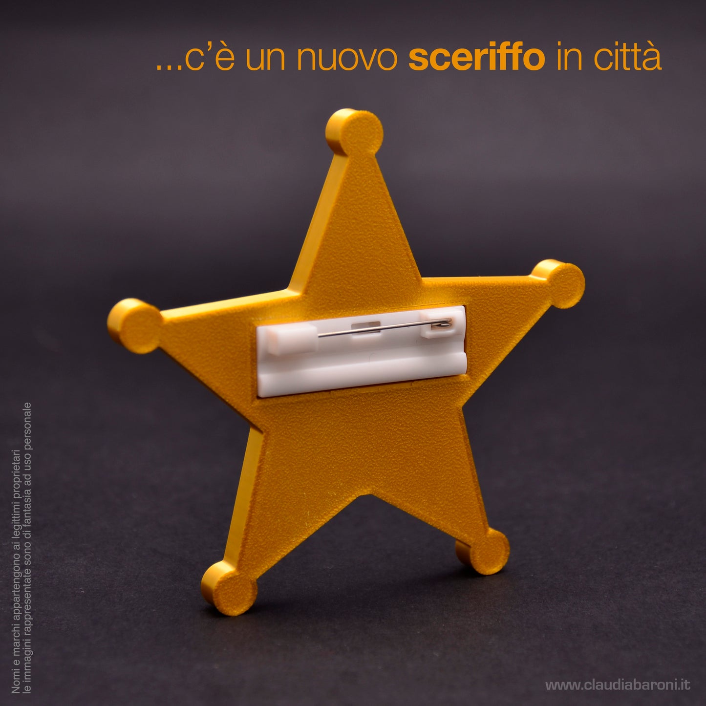 Stella sceriffo con spilla 3d