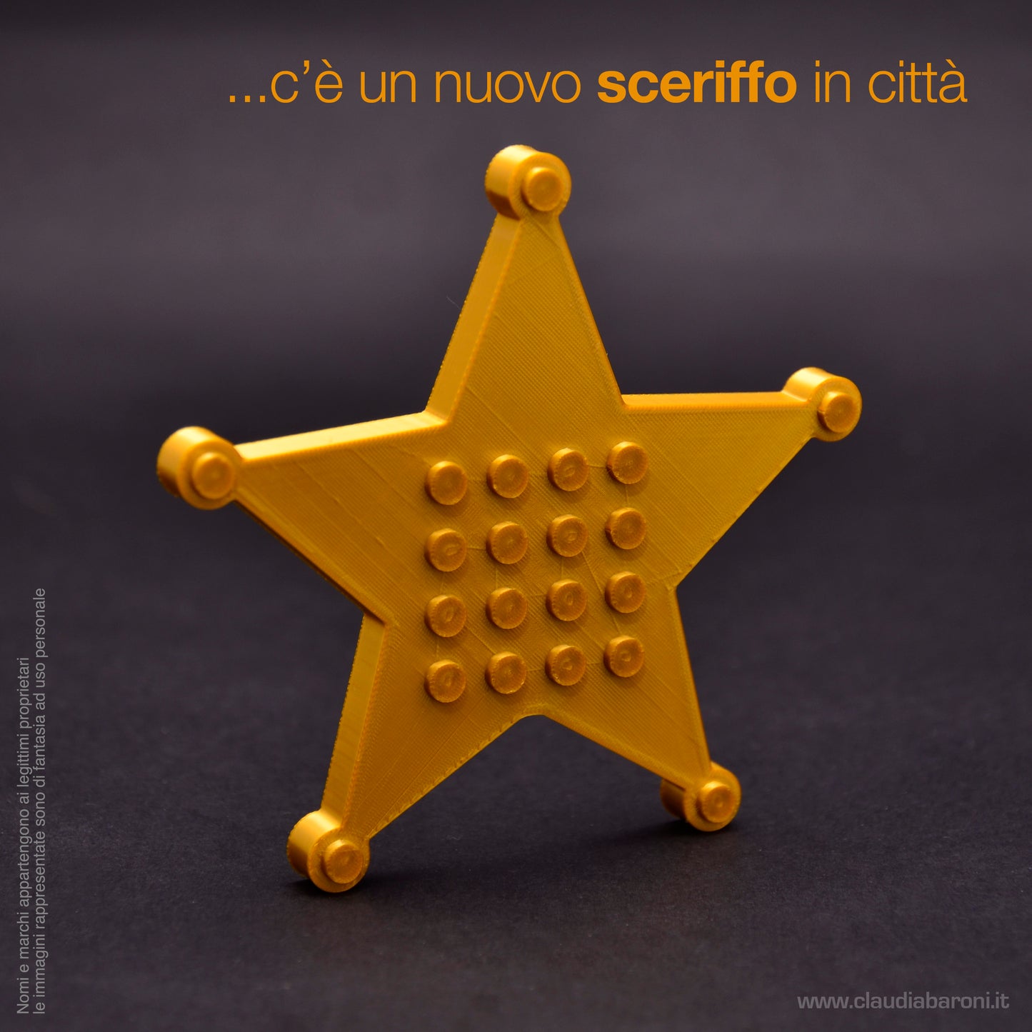 Stella sceriffo con spilla 3d